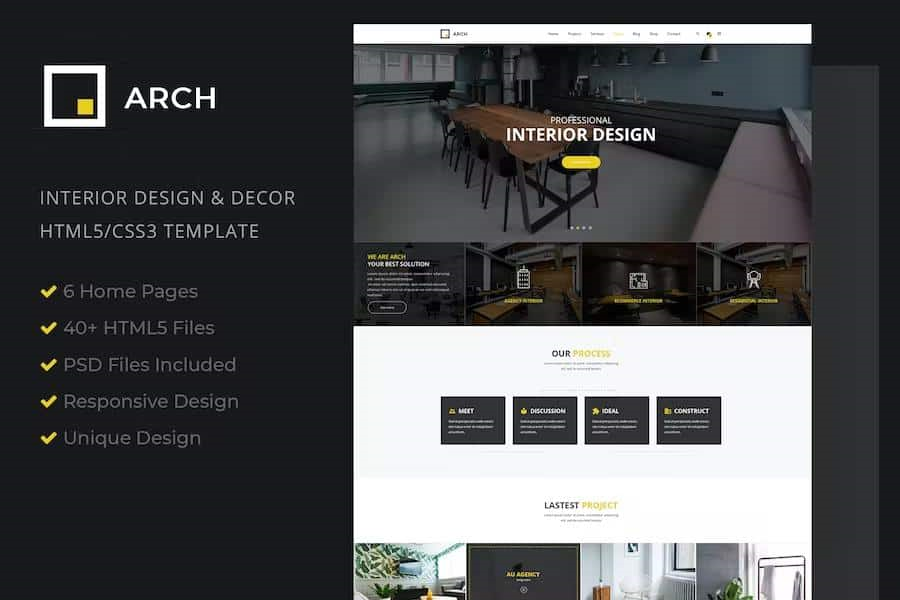 ARCH – INTERIOR DESIGN AND DECOR HTML5 TEMPLATE